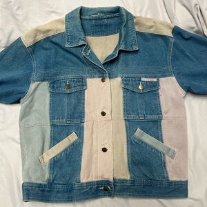 TOGETHER Vintage Denim Patchwork Jacket